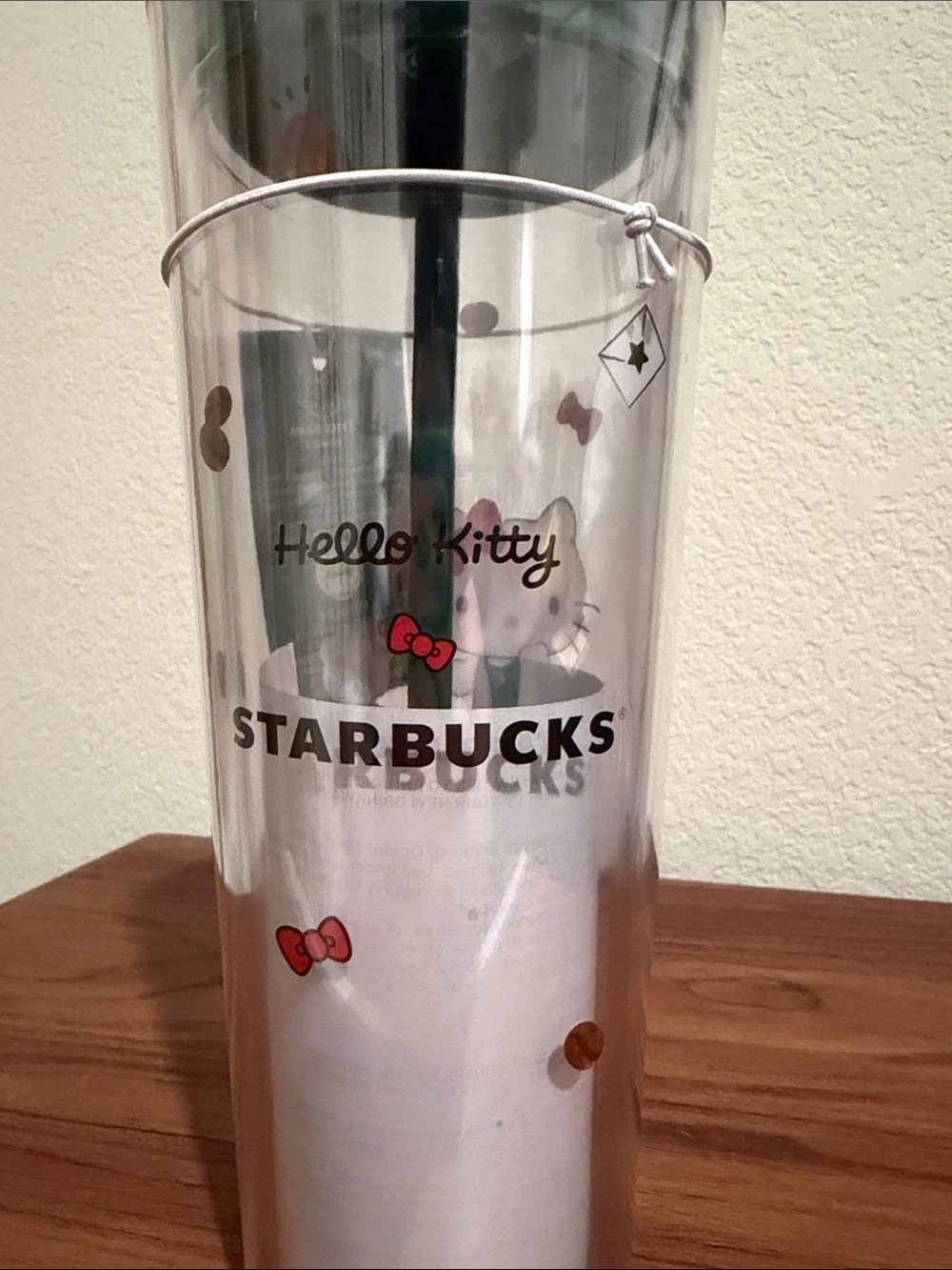 Starbucks Green Hello Kitty Clear Tumbler with Straw